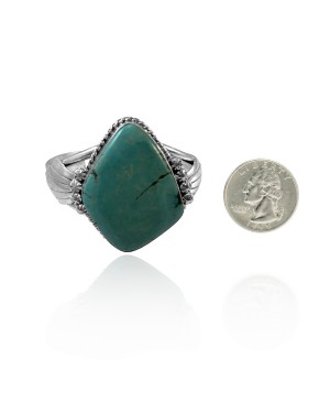 Leaf .925 Sterling Silver Certified Authentic Navajo Native American Natural Turquoise Cuff Bracelet 32145 Leaf .925 Sterling Silver Certified Authentic Navajo Native American Natural Turquoise Cuff Bracelet 32145