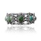 3 Stone Flower .925 Sterling Silver Certified Authentic Navajo Native American Natural Turquoise Cuff Bracelet 32148