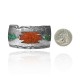 Wide Chip Inlay .925 Sterling Silver Certified Authentic Navajo Native American Natural Turquoise, Coral Cuff Bracelet 32149 Wide Chip Inlay .925 Sterling Silver Certified Authentic Navajo Native American Natural Turquoise, Coral Cuff Bracelet 32149