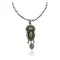 Modern Multi Stone Navajo Pearl Design .925 Sterling Silver Navajo Native American Natural Turquoise Necklace Pendant Chain 35206