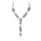Simple and Elegant .925 Sterling Silver Certified Authentic Navajo Native American Natural Multi Turquoise Necklace 35207