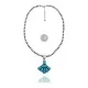 Beautiful Drop Multi Stone Navajo Pearl Design .925 Sterling Silver Navajo Native American Natural Turquoise Necklace Chain Pendant 35208