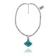Beautiful Drop Multi Stone Navajo Pearl Design .925 Sterling Silver Navajo Native American Natural Turquoise Necklace Chain Pendant 35208