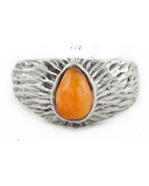925 Sterling Silver Handmade Certified Authentic Navajo Natural Spiny Oyster Native American Ring  24429-2