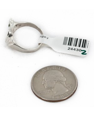 925 Sterling Silver Handmade Certified Authentic Navajo Natural Turquoise Native American Ring  24430-2