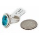 925 Sterling Silver Oval Handmade Certified Authentic Navajo Natural Turquoise Native American Ring  24429-1