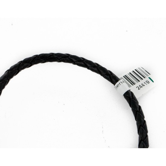 Handmade Certified Authentic Horse Leather Navajo .925 Sterling Silver Native American Bolo Tie  24419-1
