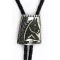 Handmade Horse Leather Navajo .925 Sterling Silver Native American Bolo Tie 24419-1 Handmade Horse Leather Navajo .925 Sterling Silver Native American Bolo Tie 24419-1