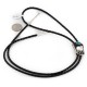 Handmade Certified Authentic Horse Leather Navajo .925 Sterling Silver Natural Turquoise Native American Bolo Tie  24417-3