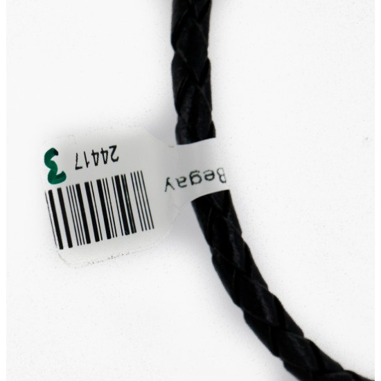 Handmade Certified Authentic Horse Leather Navajo .925 Sterling Silver Natural Turquoise Native American Bolo Tie  24417-3