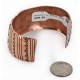 Handmade Certified Authentic Horse Navajo .925 Sterling Silver and Pure Copper Natural Chips Turquoise Wide Native American Bracelet 24443