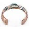 Handmade Horse Navajo .925 Sterling Silver and Pure Copper Natural Chips Turquoise Wide Native American Bracelet 24443