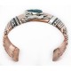 Handmade Certified Authentic Horse Navajo .925 Sterling Silver and Pure Copper Natural Chips Turquoise Wide Native American Bracelet 24443