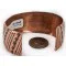 Handmade Horse Navajo .925 Sterling Silver and Pure Copper Natural Chips Turquoise Wide Native American Bracelet 24443