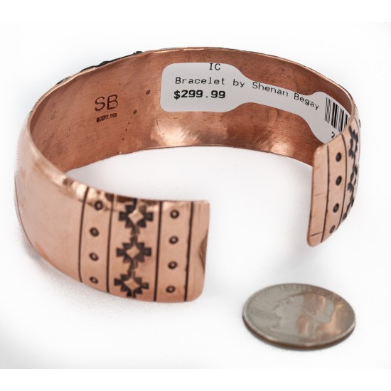 Handmade Certified Authentic Navajo .925 Sterling Silver and Pure Copper Native American Bracelet 24440-3