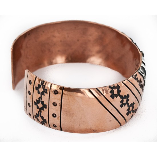 Handmade Certified Authentic Navajo .925 Sterling Silver and Pure Copper Native American Bracelet 24440-3