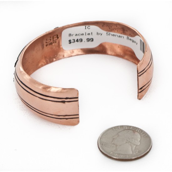 Handmade Certified Authentic Navajo .925 Sterling Silver and Pure Copper Native American Bracelet 24442-2