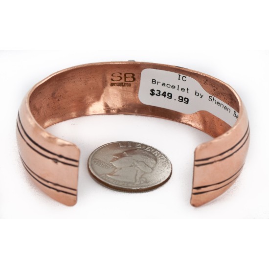 Handmade Certified Authentic Navajo .925 Sterling Silver and Pure Copper Native American Bracelet 24442-2