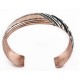 Handmade Certified Authentic Navajo Pure .925 Sterling Silver and Copper Native American Bracelet 24440-1
