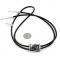 Handmade Horse Leather Navajo .925 Sterling Silver Native American Bolo Tie 24418-1