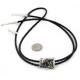 Handmade Horse Certified Authentic Leather Navajo .925 Sterling Silver Native American Bolo Tie  24418-1