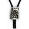 Handmade Horse Leather Navajo .925 Sterling Silver Native American Bolo Tie 24418-1