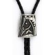 Handmade Horse Certified Authentic Leather Navajo .925 Sterling Silver Native American Bolo Tie  24418-1