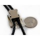 Handmade Horse Certified Authentic Leather Navajo .925 Sterling Silver Native American Bolo Tie  24418-1