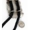 Large Handmade Certified Authentic Leather Navajo .925 Sterling Silver Natural Turquoise Native American Bolo Tie 24416 Large Handmade Certified Authentic Leather Navajo .925 Sterling Silver Natural Turquoise Native American Bolo Tie 24416