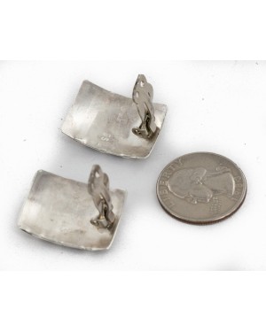 .925 Sterling Silver Handmade Certified Authentic Navajo Stud Native American Earrings 1 24439-9