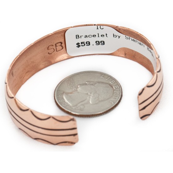 Handmade Certified Authentic Navajo Pure Copper Native American Bracelet 2 24451-7 Handmade Certified Authentic Navajo Pure Copper Native American Bracelet 2 24451-7