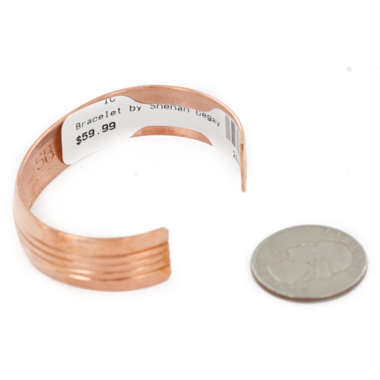 Handmade Certified Authentic Navajo Pure Copper Native American Bracelet 01 24451-1