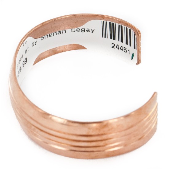 Handmade Certified Authentic Navajo Pure Copper Native American Bracelet 01 24451-1