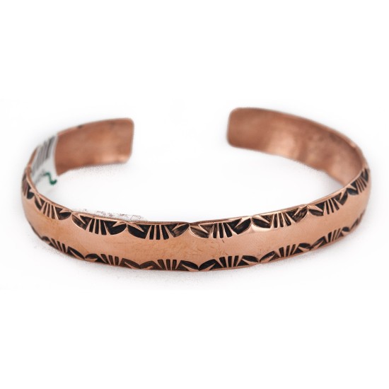 Handmade Certified Authentic Navajo Pure Copper Native American Bracelet 24450-2