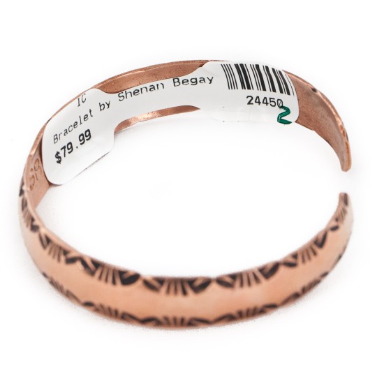 Handmade Certified Authentic Navajo Pure Copper Native American Bracelet 24450-2