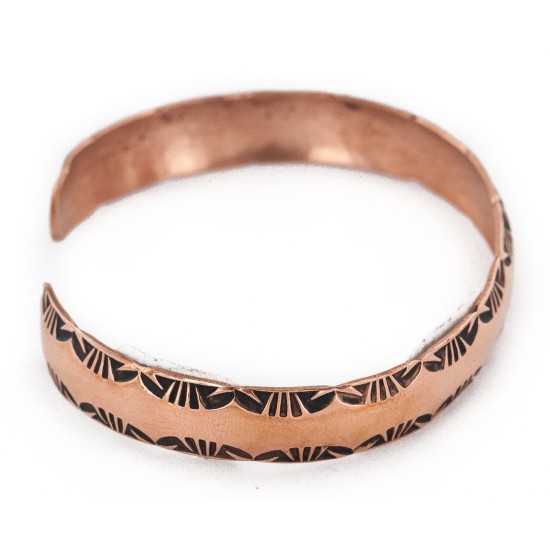 Handmade Certified Authentic Navajo Pure Copper Native American Bracelet 24450-2