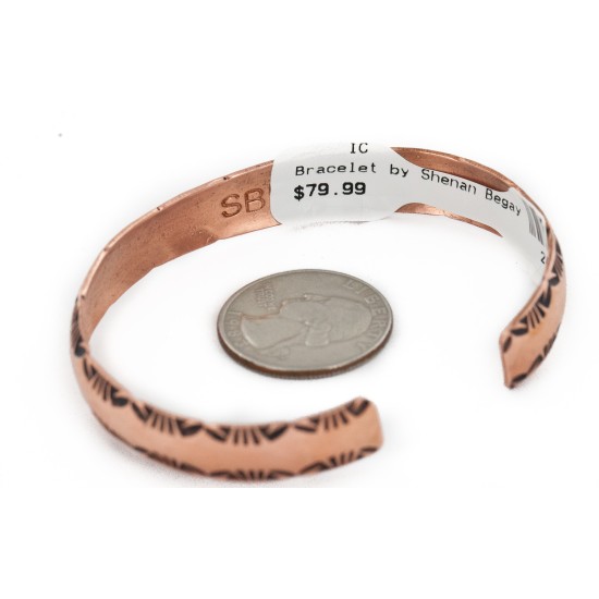 Handmade Certified Authentic Navajo Pure Copper Native American Bracelet 24450-2