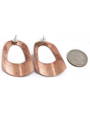 Handmade Certified Authentic Navajo Pure Copper Stud Native American Earrings 1 24435-2