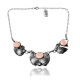 Multi Stone Feather .925 Sterling Silver Certified Authentic Navajo Native American Mother of Pearl Necklace 35221
