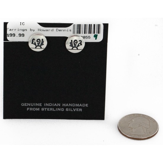 Handmade Certified Authentic Hopi .925 Sterling Silver Stud Native American Earrings 12855-9 Handmade Certified Authentic Hopi .925 Sterling Silver Stud Native American Earrings 12855-9