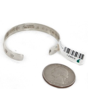 Handmade Bear paw Certified Authentic Navajo .925 Sterling Silver Baby Native American Bracelet 1 12853-6