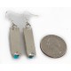 Certified Authentic Handmade .925 Sterling Silver Dangle Native American Earrings Natural Spider Web Turquoise 27194