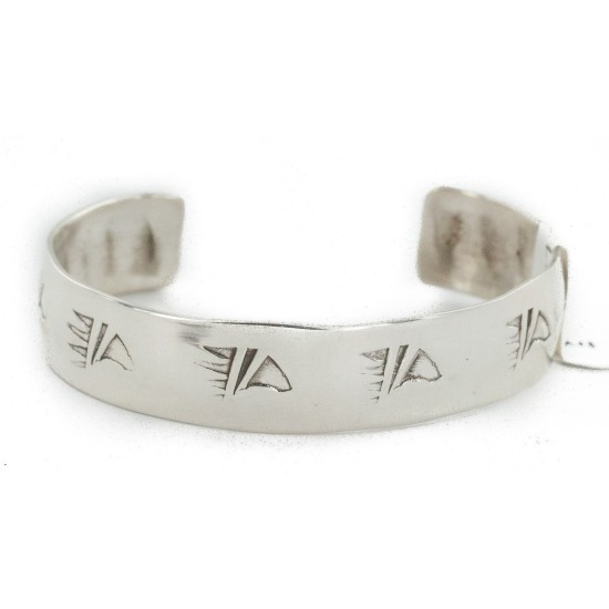 Handmade Bear paw Certified Authentic Navajo .925 Sterling Silver Baby Native American Bracelet 12853-1