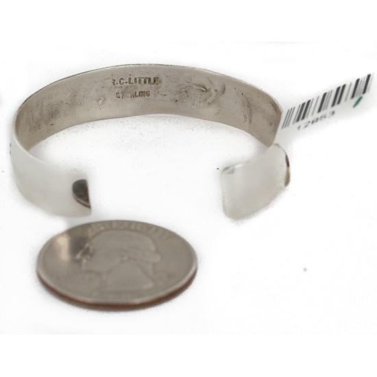 Handmade Bear paw Certified Authentic Navajo .925 Sterling Silver Baby Native American Bracelet 12853-1