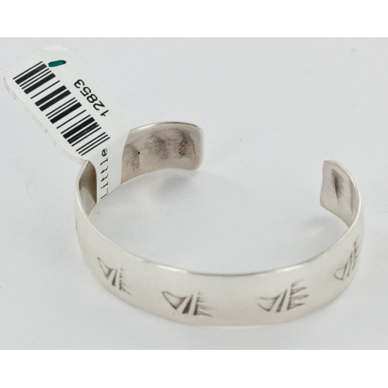 Handmade Bear paw Certified Authentic Navajo .925 Sterling Silver Baby Native American Bracelet 12853-1