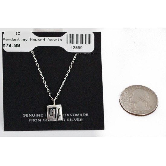 Handmade Certified Authentic Hopi .925 Sterling Silver Pendant Native American Necklace 12859