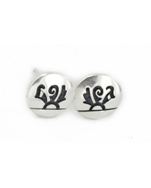 Handmade Certified Authentic Hopi .925 Sterling Silver Stud Native American Earrings 12855-9