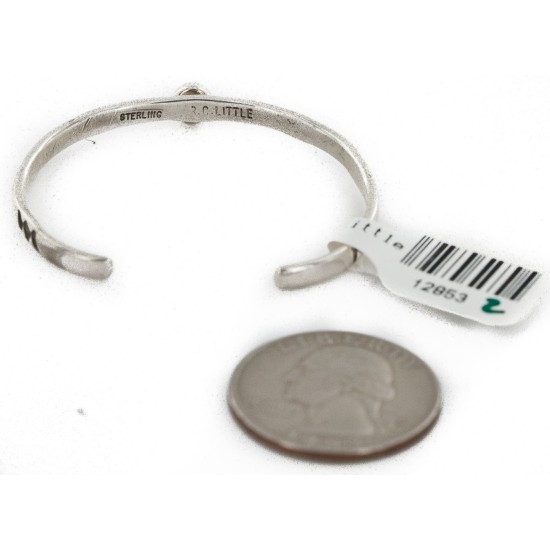 Handmade Certified Authentic Navajo .925 Sterling Silver Natural Carnelian Baby Native American Bracelet 1 12853-2