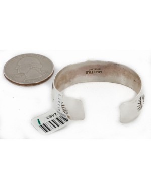 Handmade Certified Authentic Navajo .925 Sterling Silver Natural Turquoise Baby Native American Bracelet 1 12483-1