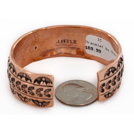 Handmade Certified Authentic Navajo Pure Copper Native American Bracelet 1 24454